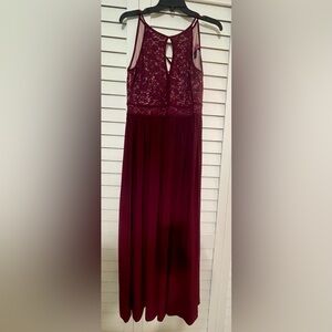 Morgan & Co, wine colored semi formal dress, size 7/8